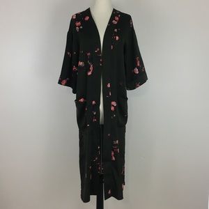 Vigoss Green Floral Robe/Duster - Size Small